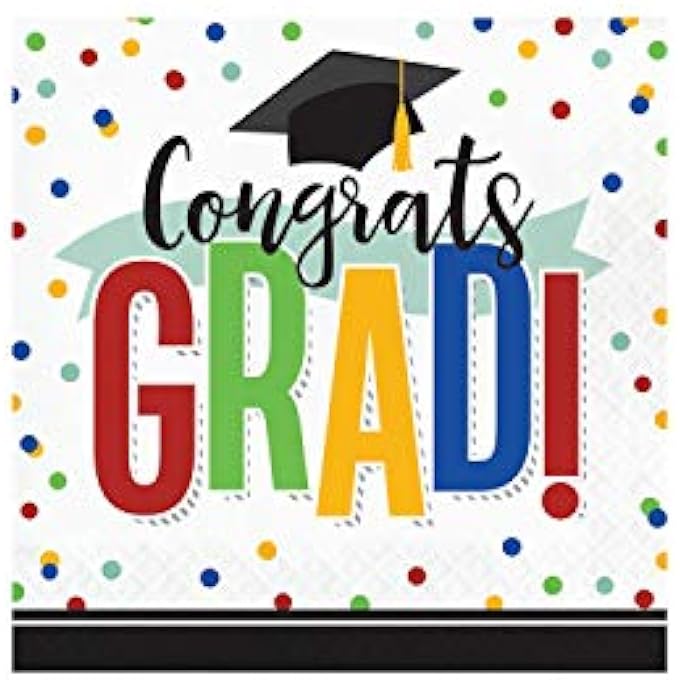 COLORFUL GRAD LUNCHEON NAPKIN 2 PLY 16CT - Image 1